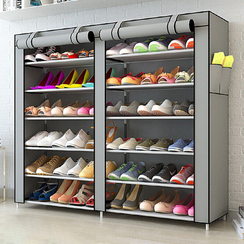 36 Pairs Shoes Cabinet Storage Shoe Rack with Cover Portable Wardrobe AU