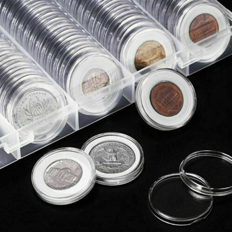 100PCS Australian Coin Collection Round Storage Cases Capsules Holder Album NEW