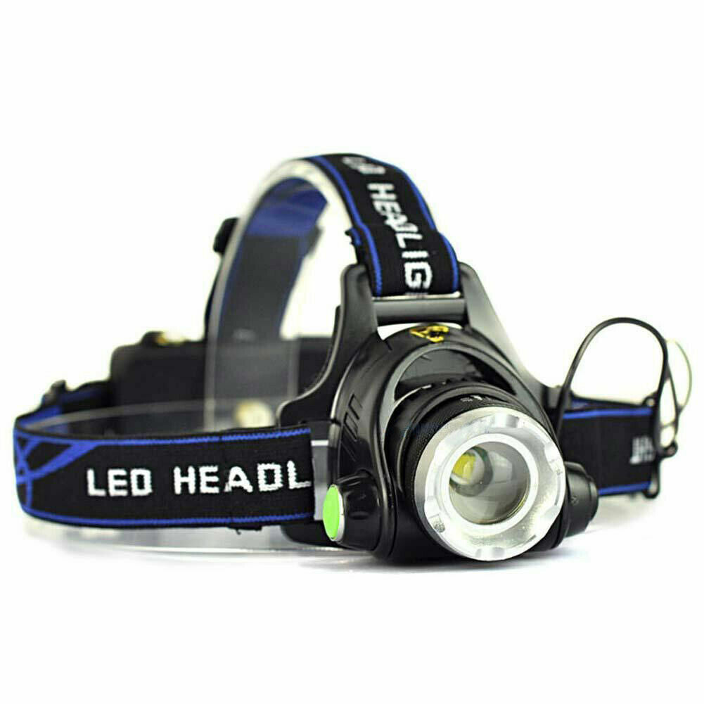 100000LM Zoomable LED Headlamp Rechargeable Headlight CREE XML T6 Head Torch