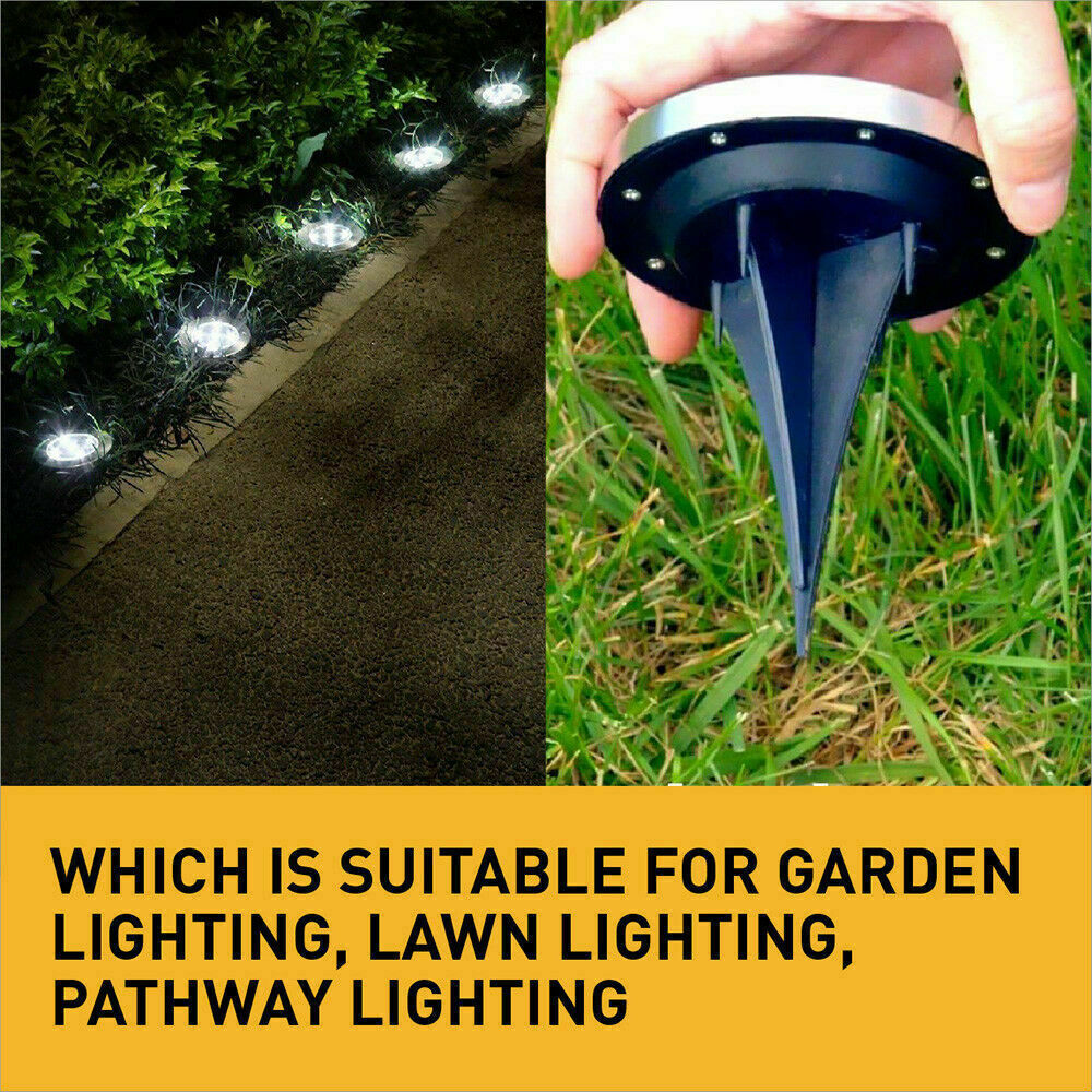 Solar Powered LED Buried Inground Recessed Light Garden Outdoor Deck Path