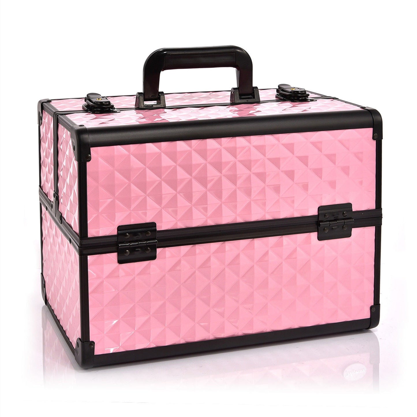 Portable Cosmetic Beauty Makeup Case Carry Bag Organiser Box Diamond AU Stock