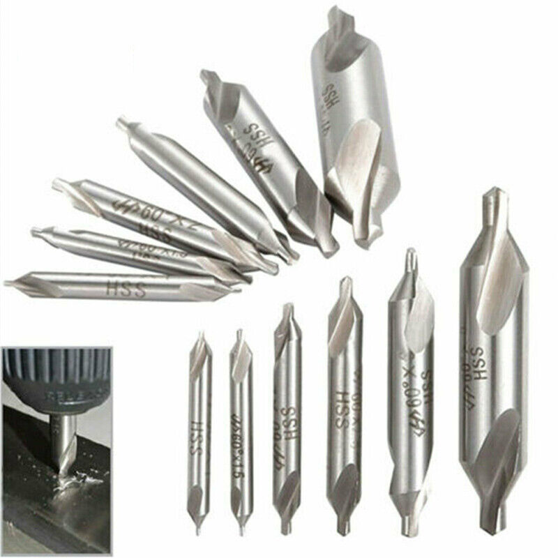 6PCS Combined Center Drill Countersink Bit Lathe Mill Tackle Kit High Speed NEW