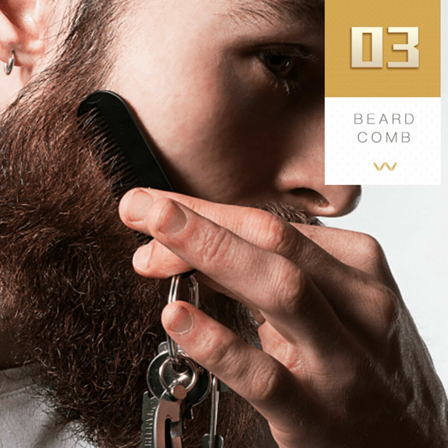 4PCS Beard Growth Kit Facial Activator Styling Serum Oil Set With Roller Comb