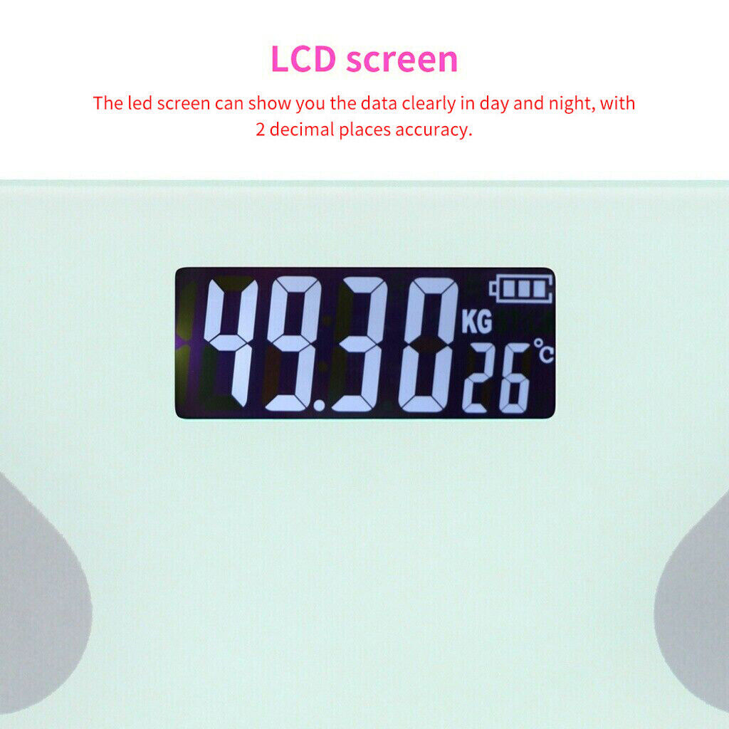 Wireless Digital Body Fat Scale Bathroom Bluetooth Scales Weight BMI Water 180KG