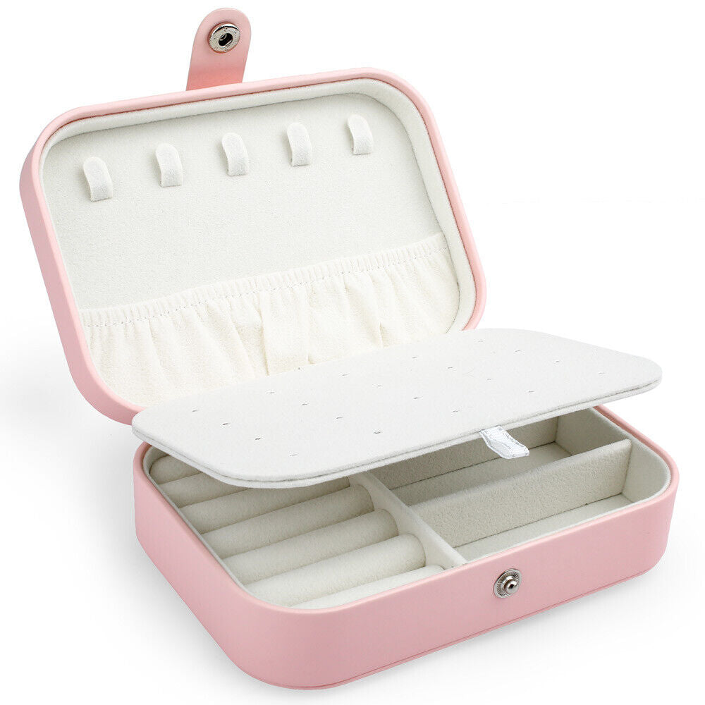 Women Portable Jewellery Box Travel Ornaments Ring Storage Organizer Makeup Case