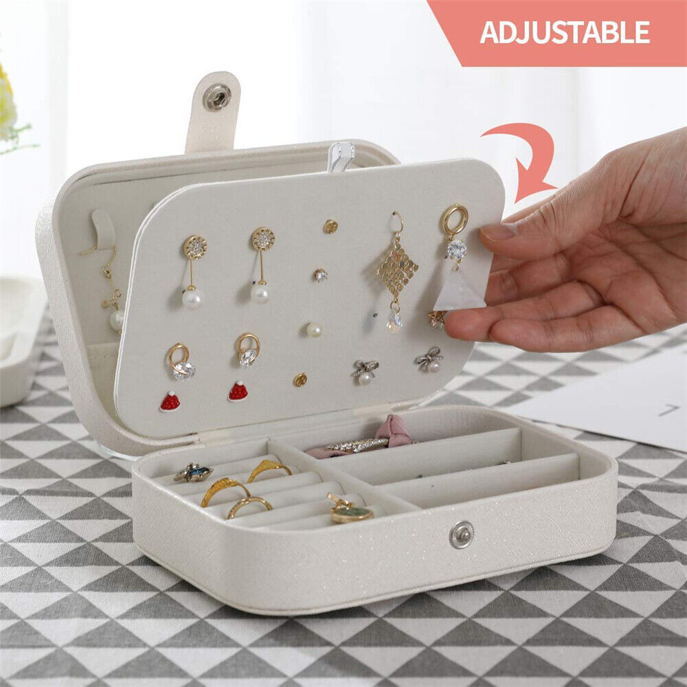 Women Portable Jewellery Box Travel Ornaments Ring Storage Organizer Makeup Case