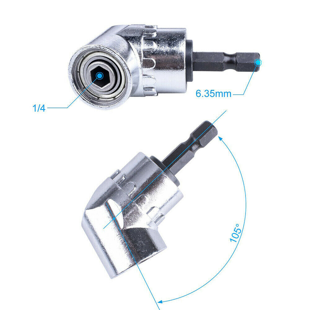 Right Angle Drill and Flexible Shaft Bits Extension Screwdriver Bit Holder 3pcs