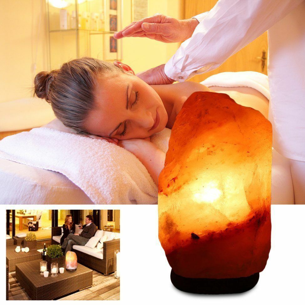 Himalayan Salt Lamp Natural Crystal Rock Shape Dimmer Switch Night Light 1-7 kg