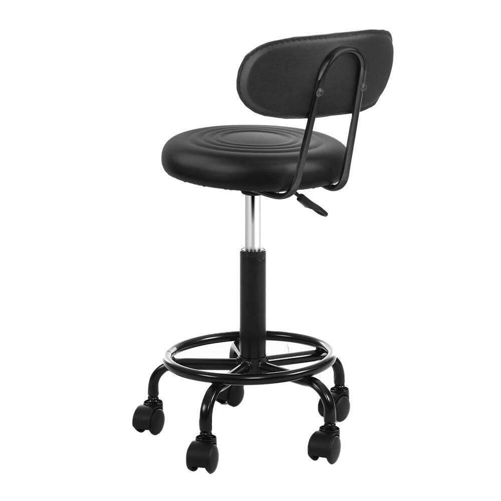 Salon Stool Swivel Chair Backrest Barber Hairdressing Hydraulic Lift PU AU