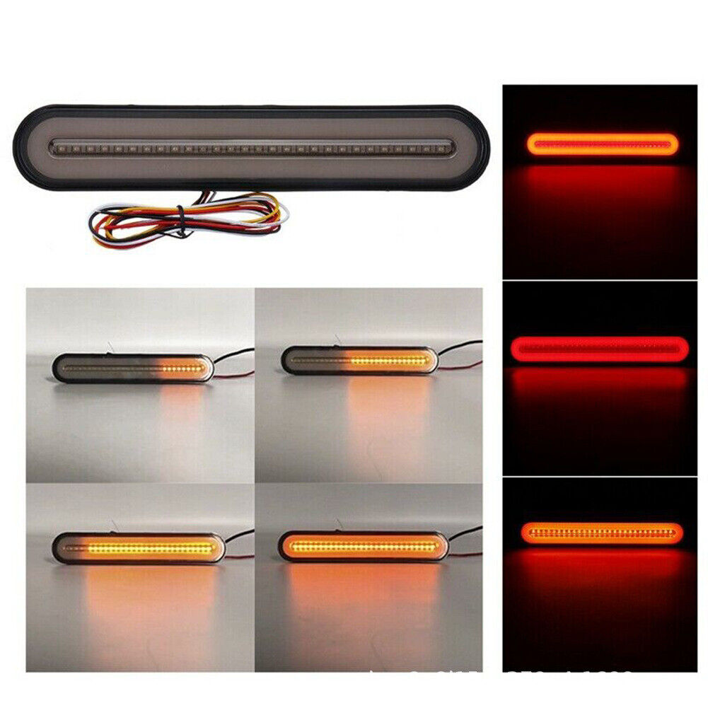 Tail Lights Halo Neon LED Trailer Truck Flowing Turn Signal Rear Stop Brake 2Pcs