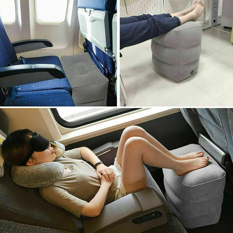 Travel Inflatable Foot Rest Air Pillow Cushion Office Home Leg Footrest Relax AU