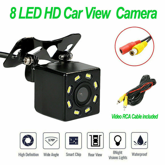 8 LED HD Car Rear View Reverse Backup Camera Parking Night Vision Waterproof