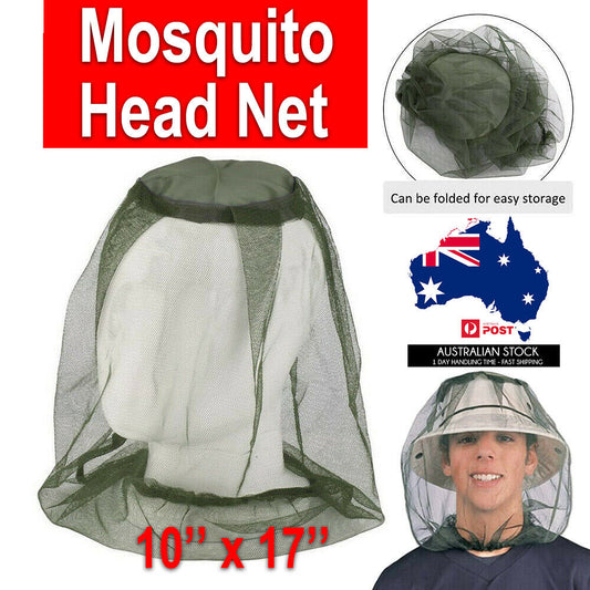 MOSQUITO FLY HEAD NET INSECT MESH HAT BEE BUG MOZZIE PROTECTOR FISHING OUTDOOR