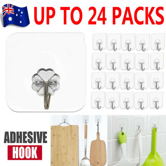 Clear Seamless Removable Adhesive Hook Strong Stick Wall Hook Kitchen Hanger