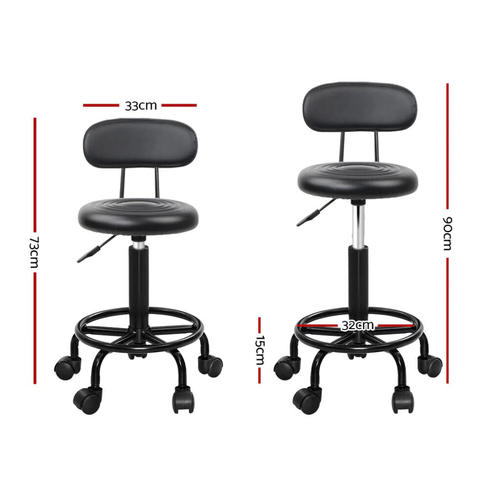 Salon Stool Swivel Chair Backrest Barber Hairdressing Hydraulic Lift PU AU