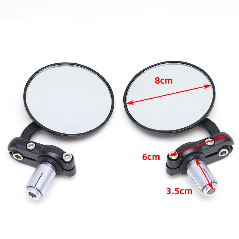 Set 2PCS Universal Motorcycle Handle Bar End Mirrors Motorbike Side Rear View