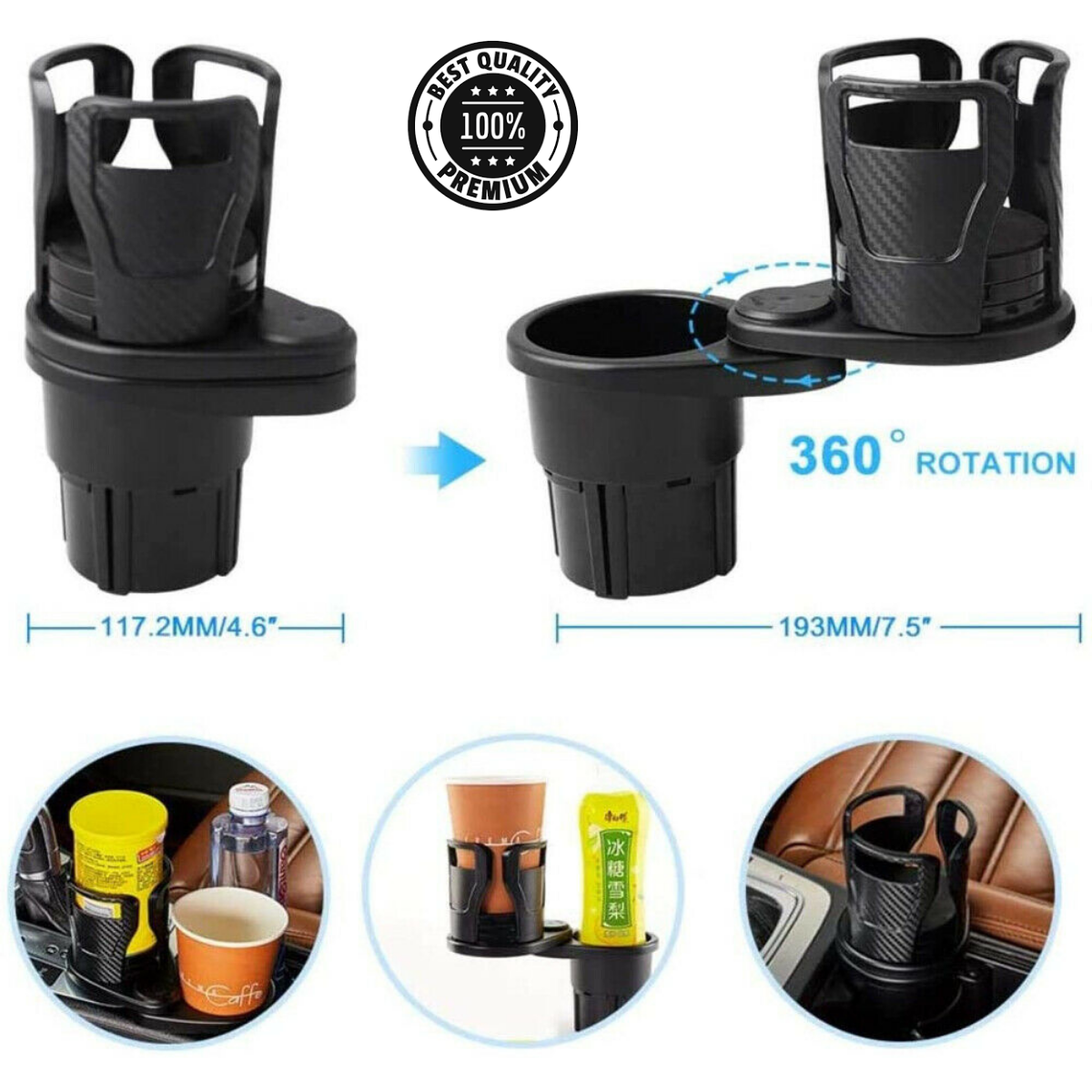 Multi Function Car Drink Cup Holder Coffee Bottle Water Stand Food Storage Mount