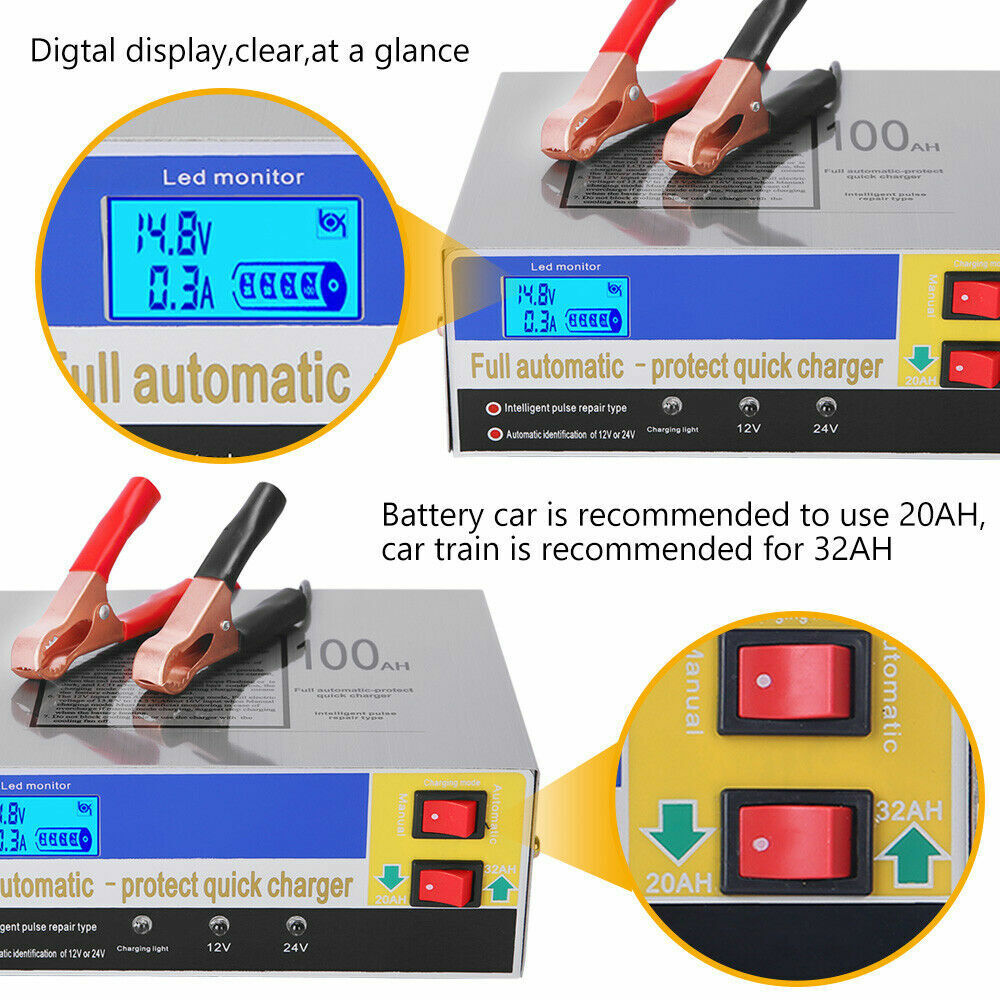 Automatic Car Battery Charger 12V 30Amp ATV 4WD Truck Boat Caravan Motorcycle