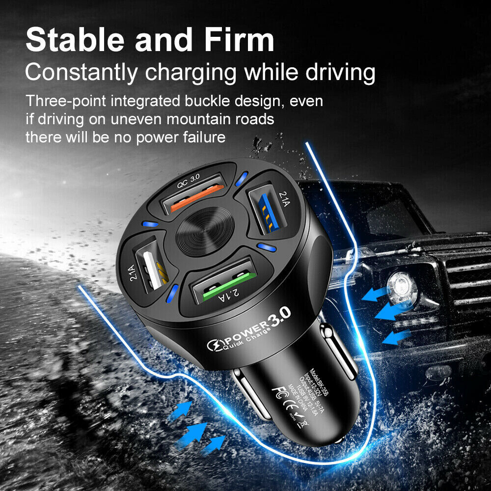 1PCS 12V Car Lighter Socket Dual QC3.0 USB Ports Fast Charger Power Adapter AU