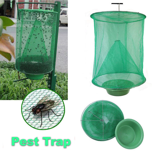 Reusable Flytrap Insect Killer Net Cage Trap Outdoor Ranch Pest Hanging Catcher