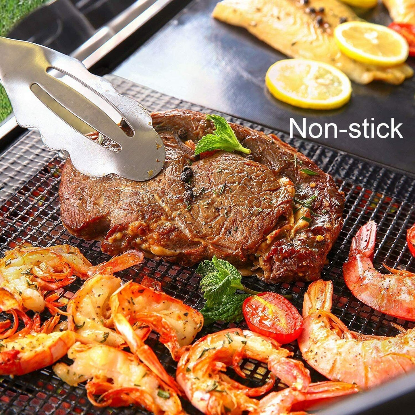 Mintiml Charcoal BBQ Grill Mesh Mat Non-Stick Cooking Barbecue Liner Sheet