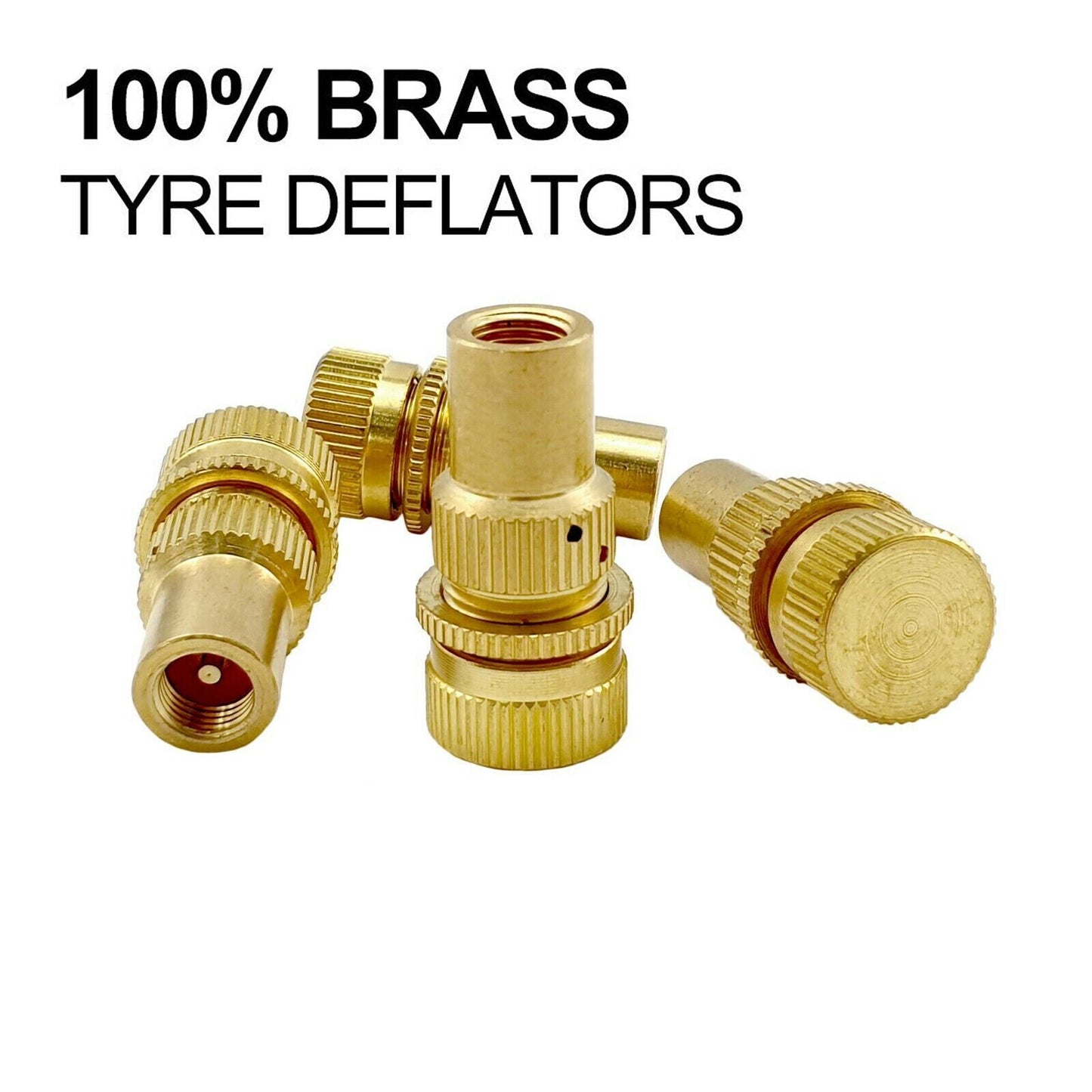 Tyre Deflators x4 Brass Air Deflator 6-60 PSI Tire Valve Core Tool 4WD Automatic