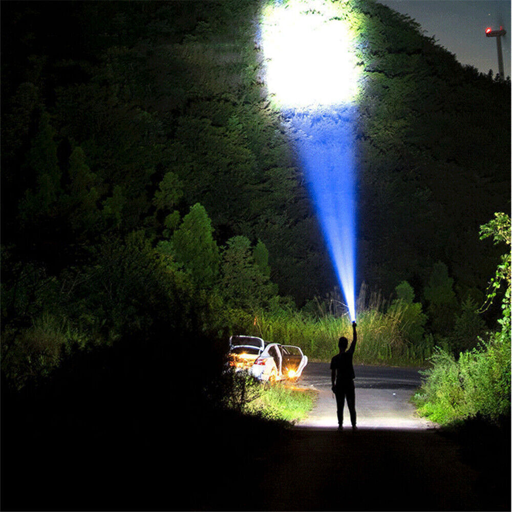 12000000LM LED Flashlight Super Bright Torch USB Rechargeable Camp Lamp 4 Modes