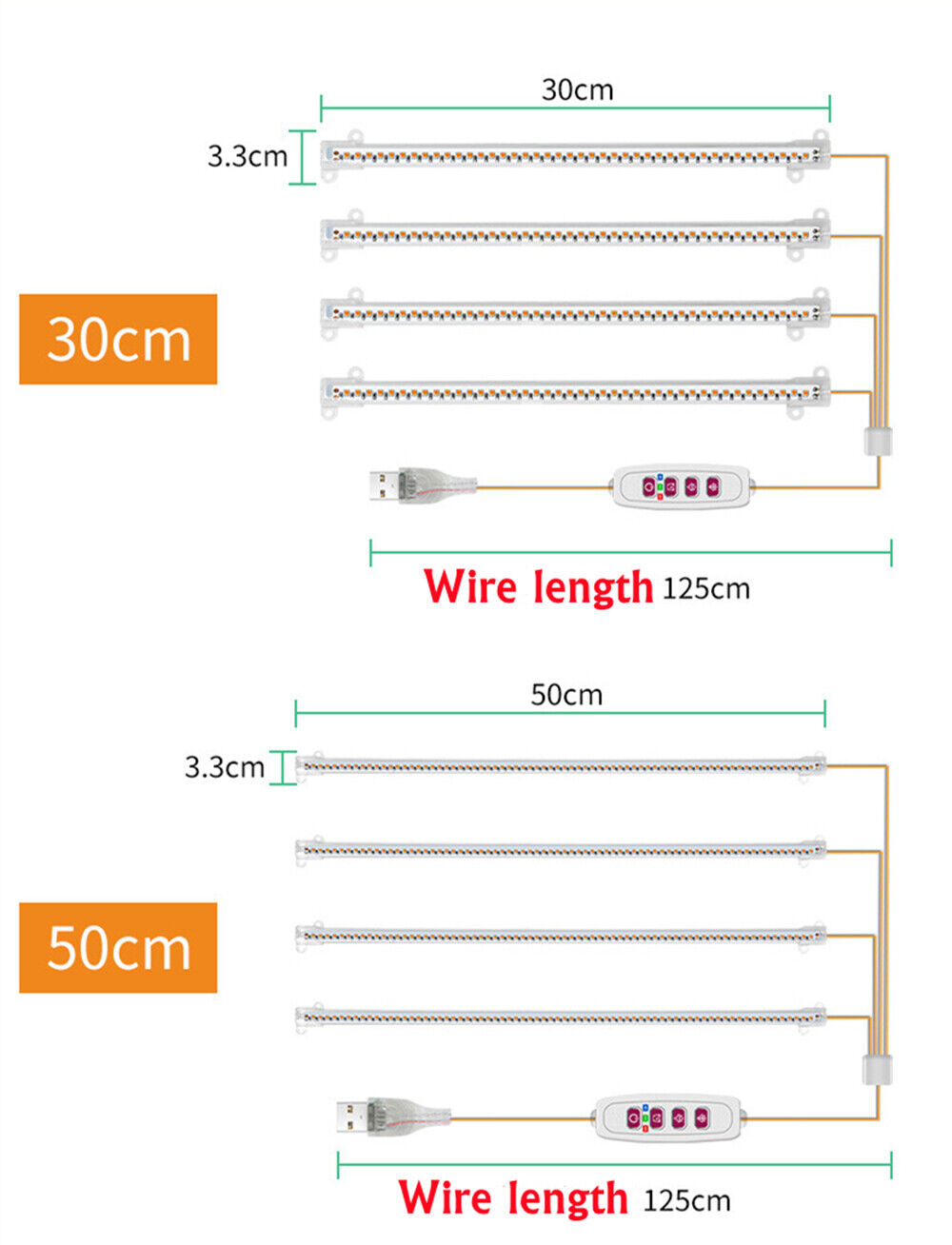 USB LED Grow Light Plant Full Spectrum Dimmable Indoor Flower Indoor Strip Lamp