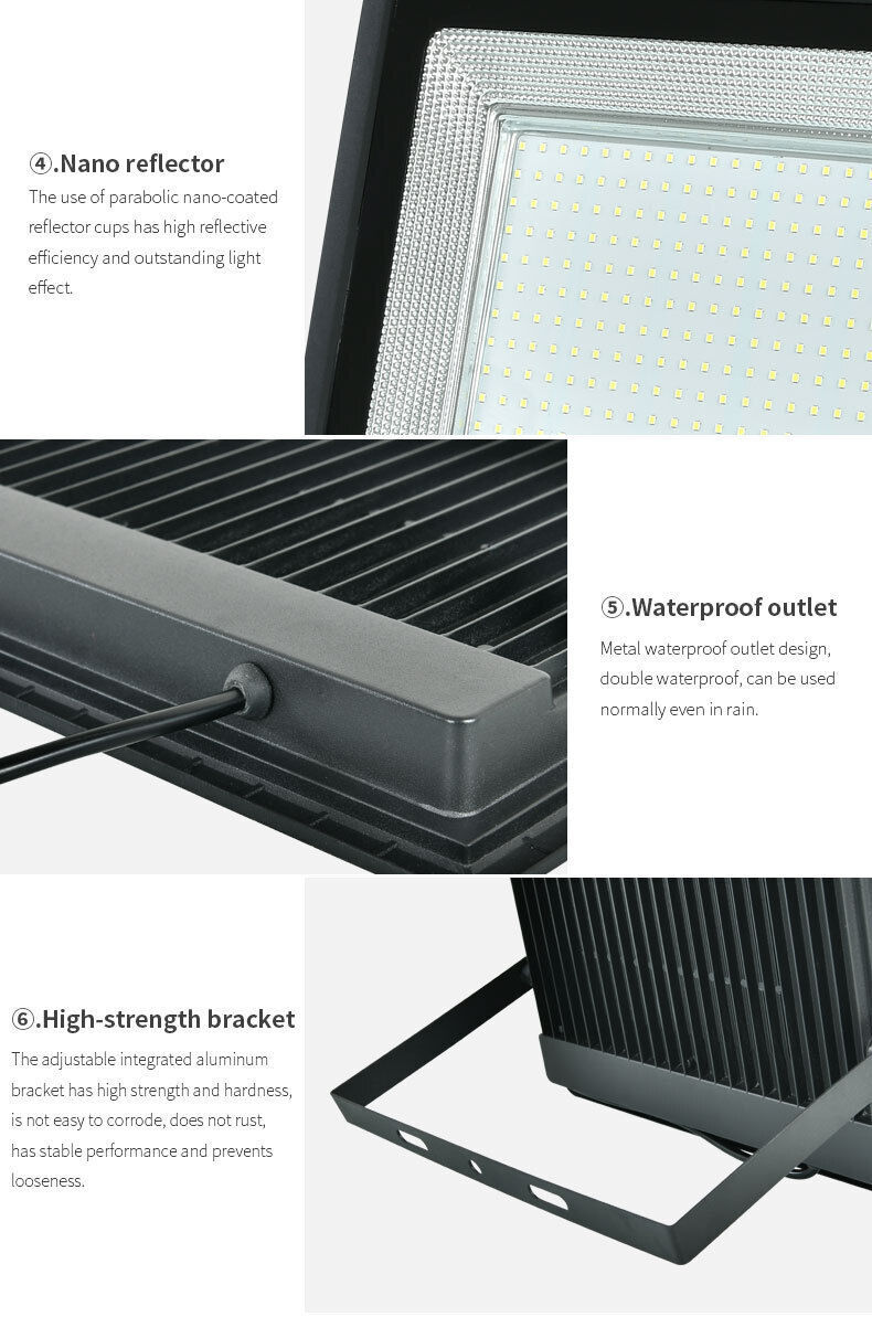 LED Floodlight Spotlight 300W Waterproof Outdoor Cool White Plug High Power AU