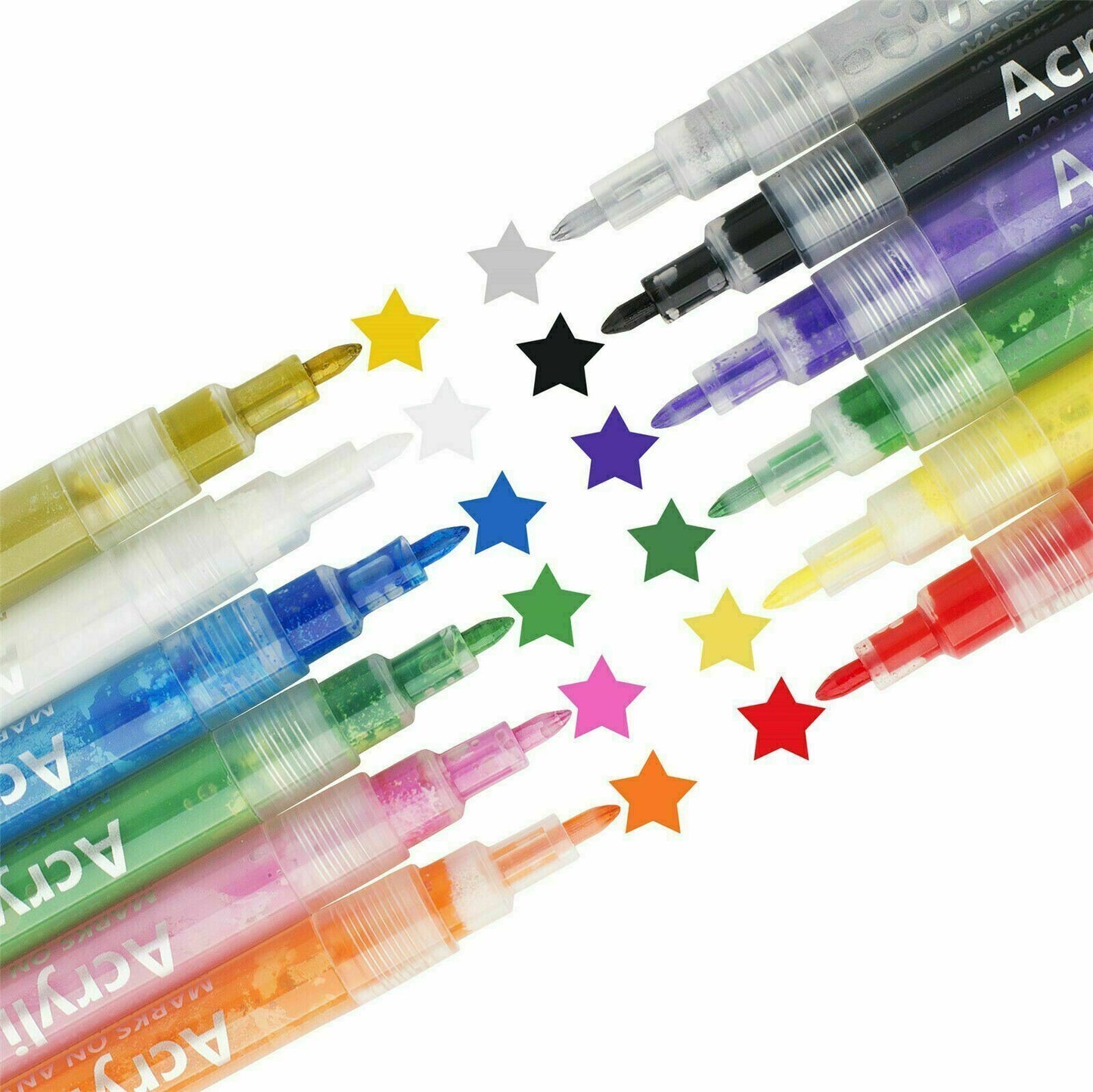 24 Colours Acrylic Paint Pens For Rock Painting Stone Ceramic Glass Rock Markers