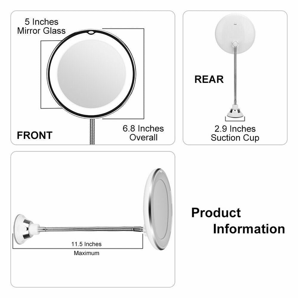 Magnifying Makeup Mirror With LED Light Cosmetic 360¡ã Rotation Flexible AU