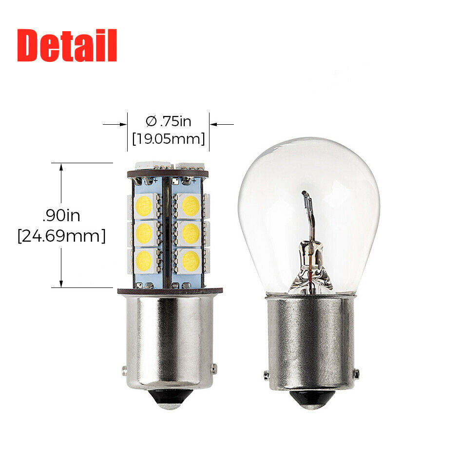 4X 1156 BA15S CAR WHITE GLOBE 18 LED BRAKE REVERSE TURN STOP TAIL LIGHT BULB 12V