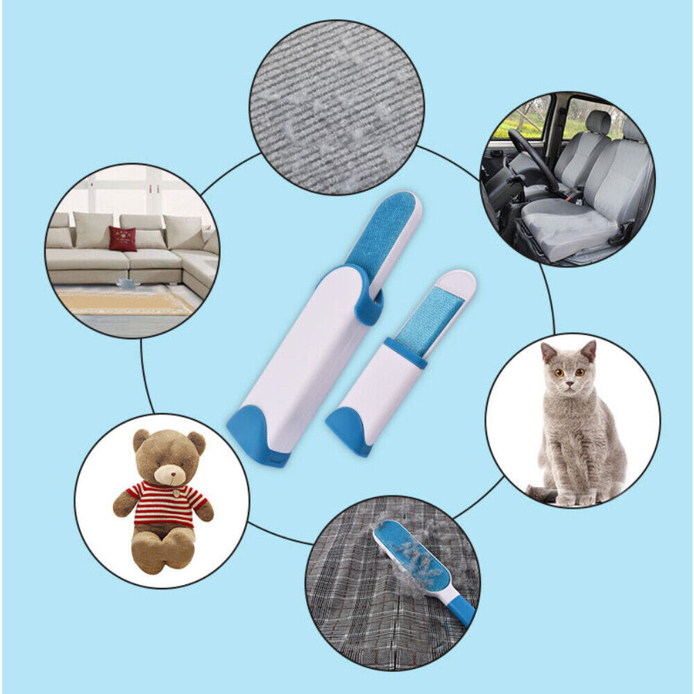 3in1 Furs Brusher Pet Hair Lint Remover Brush Self-cleaning Base & Travel Size