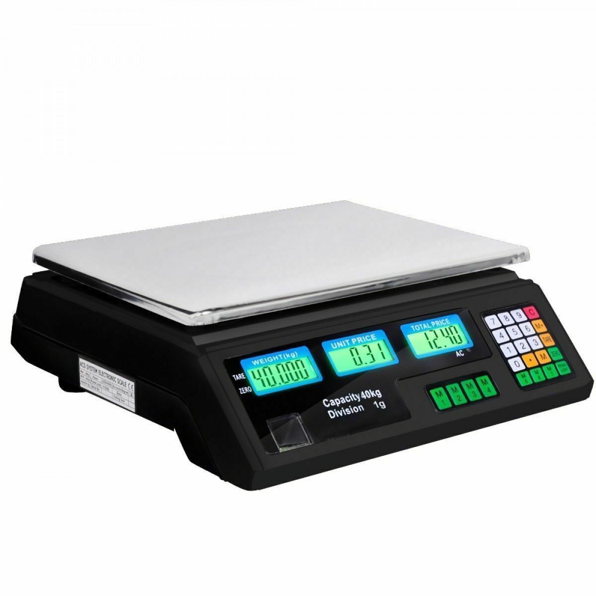 Electronic LCD Digital Kitchen Scale Commercial Shop Market 40KG 1g Food Weight