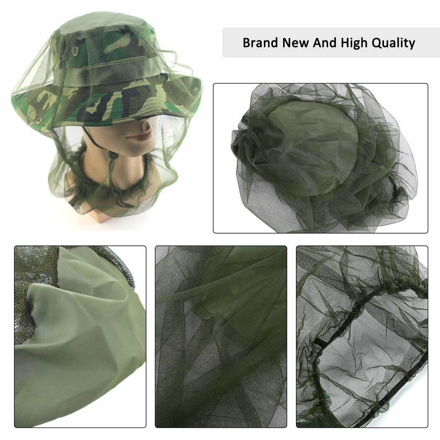 MOSQUITO FLY HEAD NET INSECT MESH HAT BEE BUG MOZZIE PROTECTOR FISHING OUTDOOR