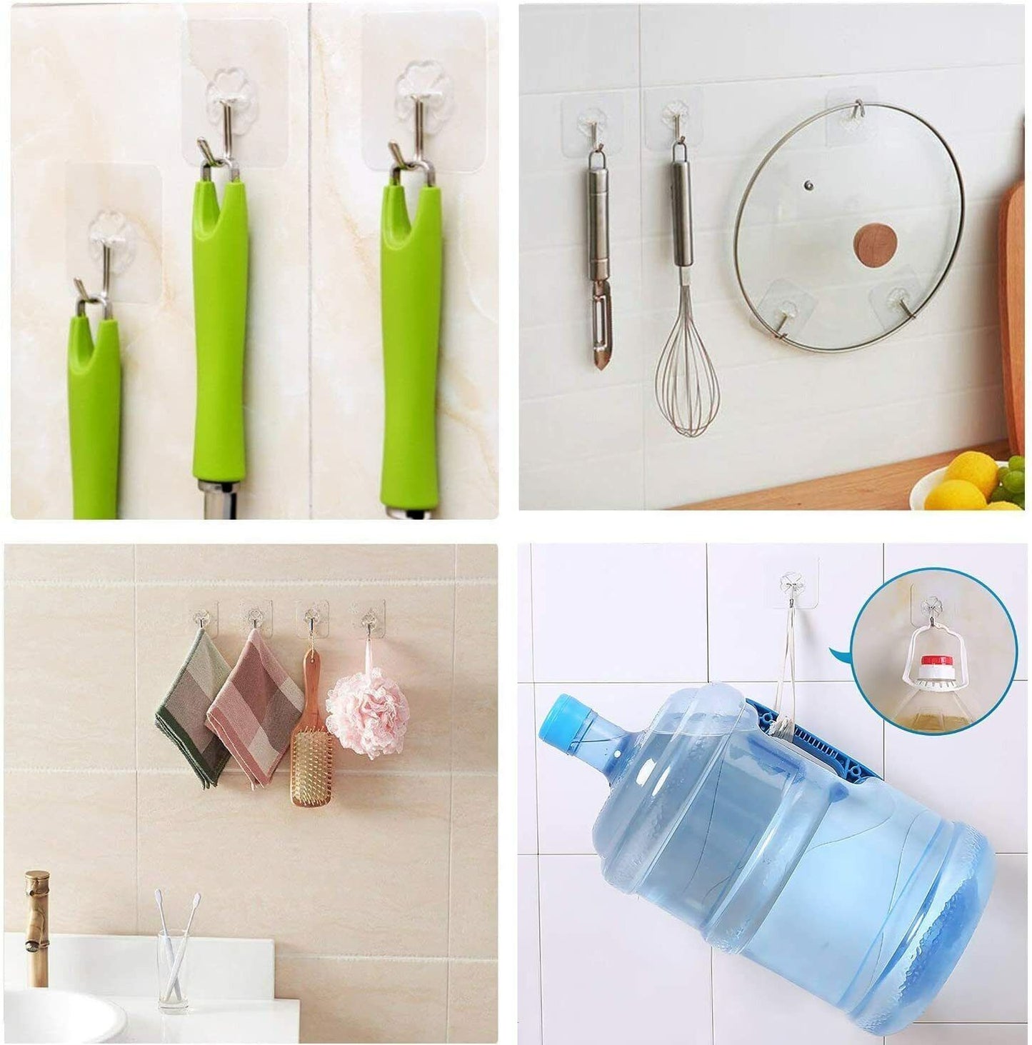 Clear Seamless Removable Adhesive Hook Strong Stick Wall Hook Kitchen Hanger