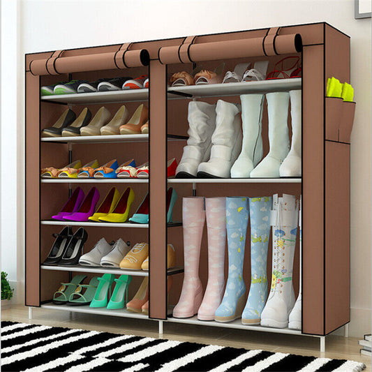 36 Pairs Shoes Cabinet Storage Shoe Rack with Cover Portable Wardrobe AU