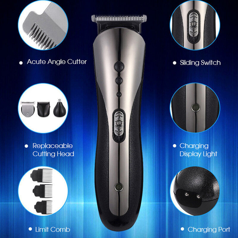 Mens Hair Clippers Beard Trimmer Electric Shaver Nose Haircut Grooming Kit Set