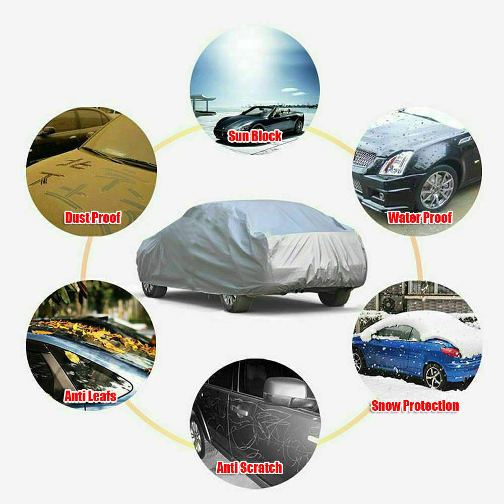 Weather Proof Car Cover Universal Size Waterproof Rain/UV/Dust Resistant AU