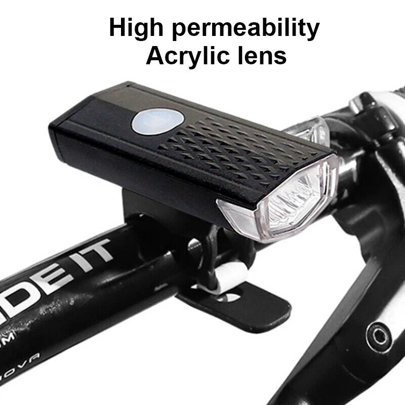 Bike Front Rear Light USB Rechargable Lamp Flashlight Bicycle LED AU