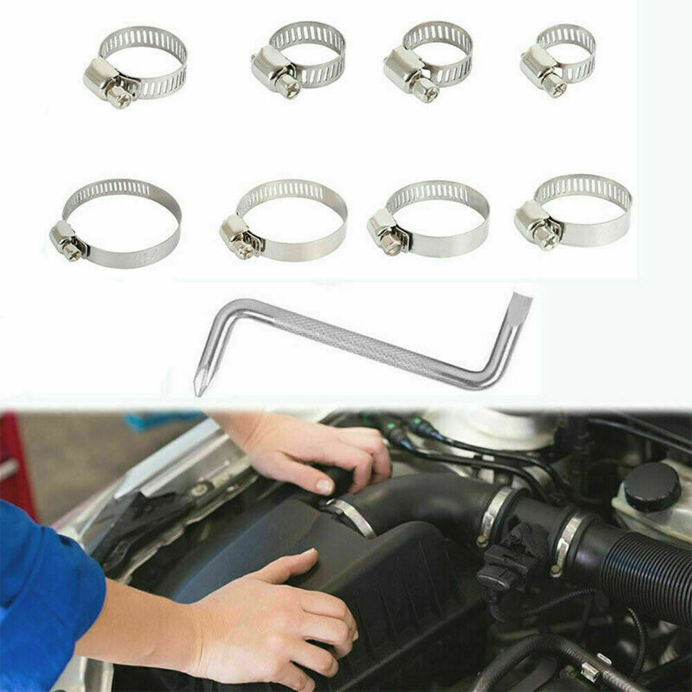 Stainless Steel Hose Clamps Clips Adjustable Range Worm Gear Pipe Clamp 91X Kit