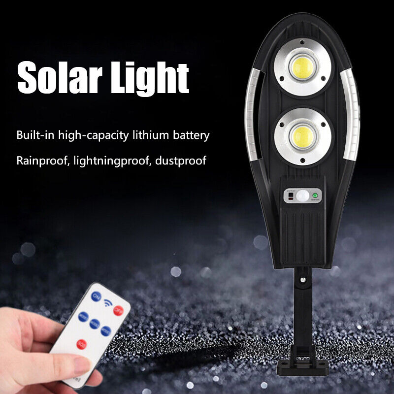 Solar Street LED Light Motion Sensor Remote Outdoor Garden Yard Flood Down Lamp