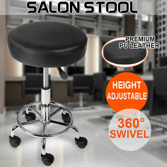 Salon Stool Hairdressing Massage Chair Black Swivel Barber Hydraulic Lift PU