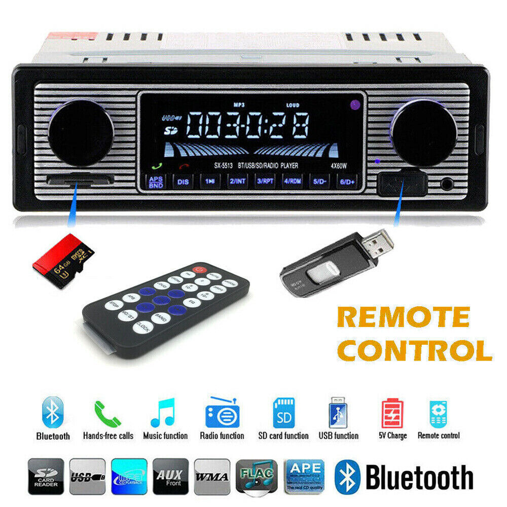 Car In-dash Bluetooth Radio Stereo Audio Head Unit Player MP3/USB/SD/AUX-IN/FM