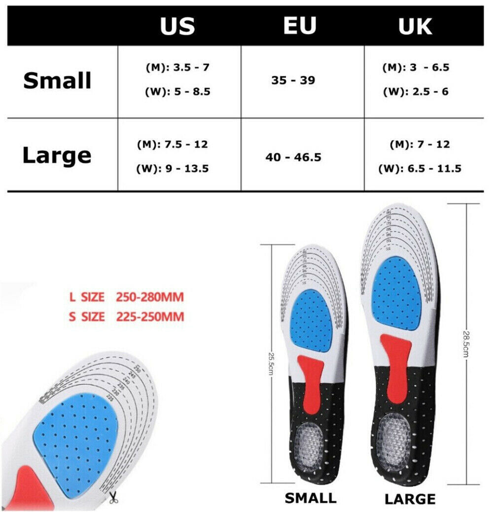 Arch Support Insoles Shoes Insert Orthotic Sole Running Cushion Plantar Pads AU