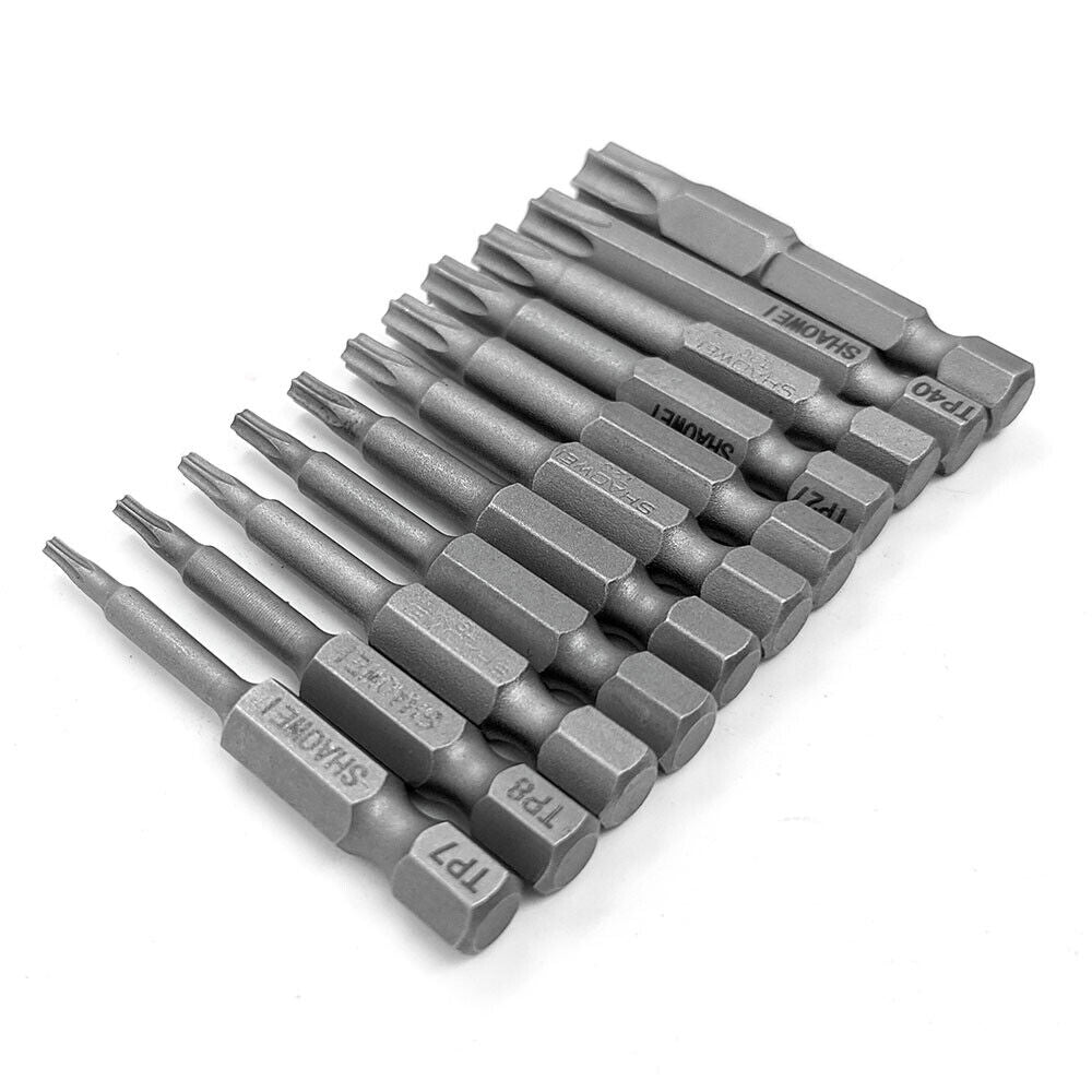 Torx Head Screw Driver Bit Set 11pc Hex Long Shank Impact Power Tamper Proof