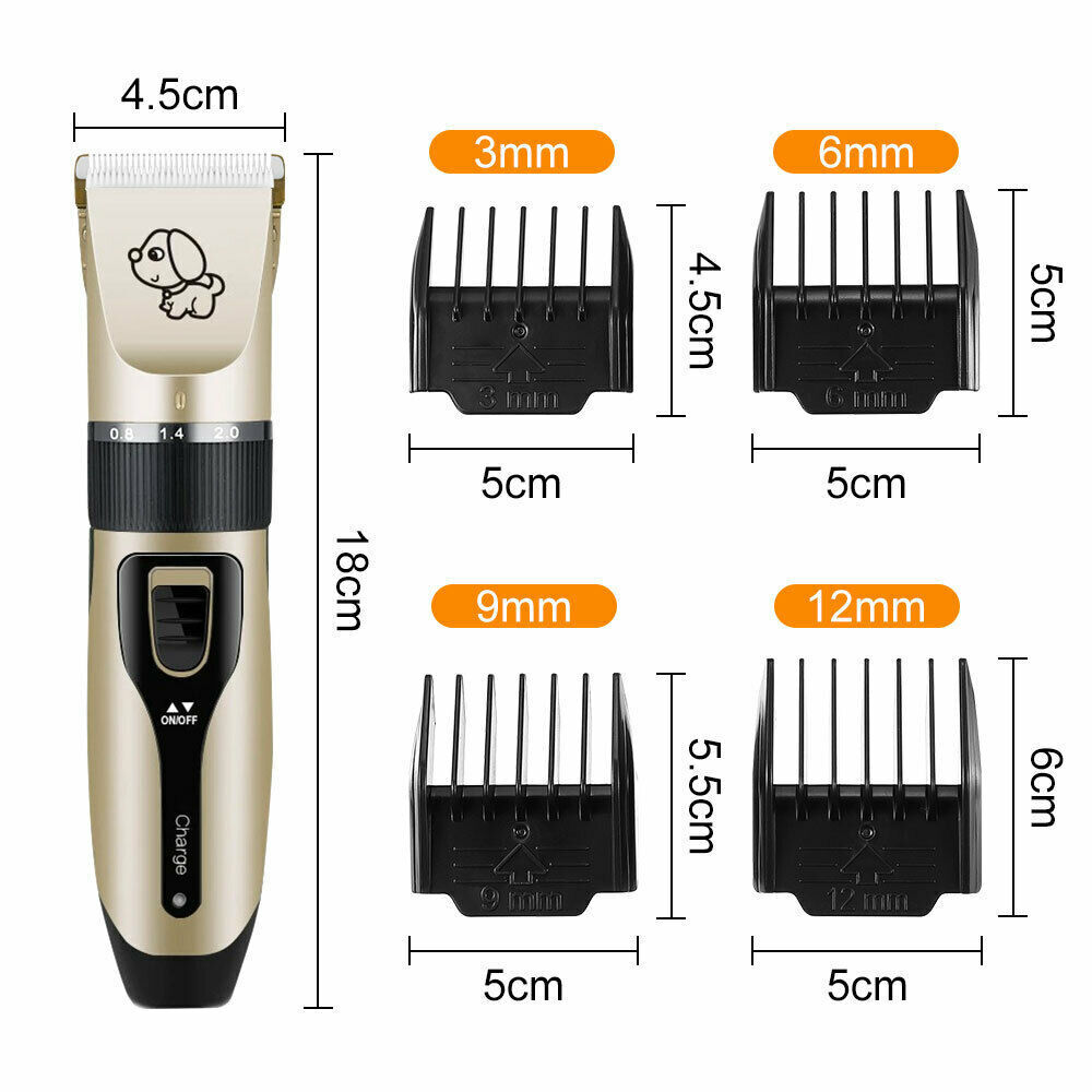 Electric Dog Clipper Comb Set Hair Trimmer Blade Cat Pet Grooming Horse Cordless