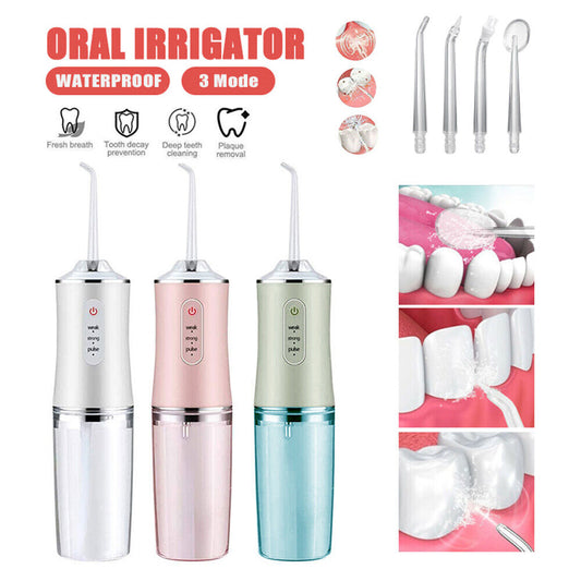 Cordless Water Flosser Jet 4 Tips Dental Floss Oral Irrigator Teeth Cleaner USB