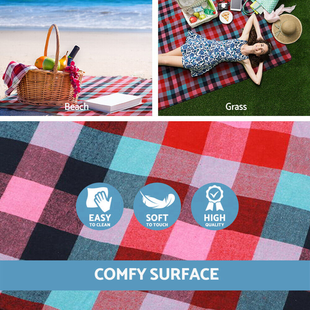 Extra Large 3m*3m Picnic Blanket Mat Cashmere Waterproof Rug Outdoor Camping