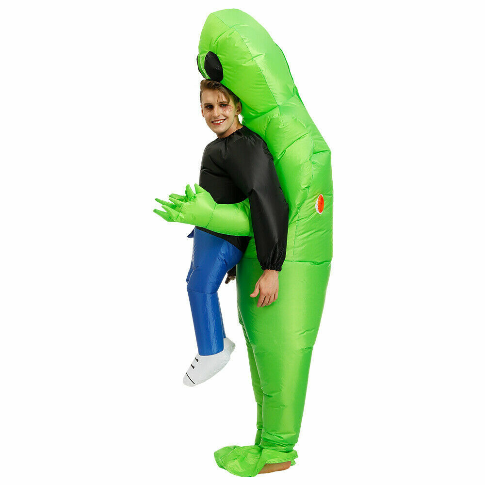 NEW Scary Halloween Green Alien Inflatable Costume Blow Up Suits Party Dress AU